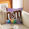 M Chocolate Candy Pillowcases Home Bedding Decorative Pillow Cover Wedding Super Soft Pillow Case