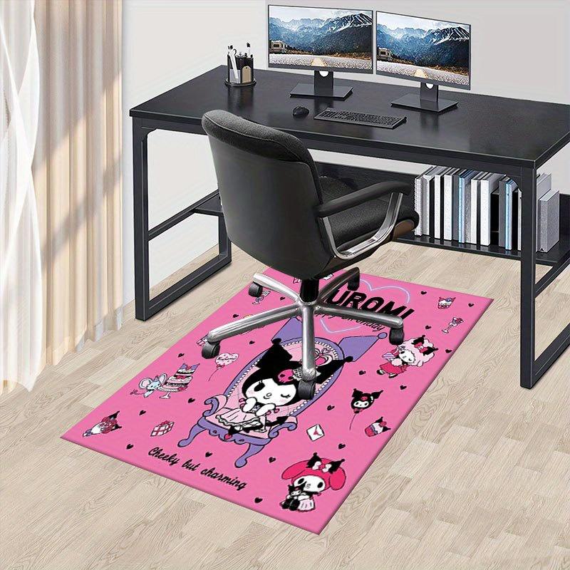 1pc Sanrio Kuromi Mermaid Printed Office Carpet Rectangle Rug Under The Table,Perfect Room Decor for Living Room, Bedroom, Kitchen, Non-slip Floor Mat