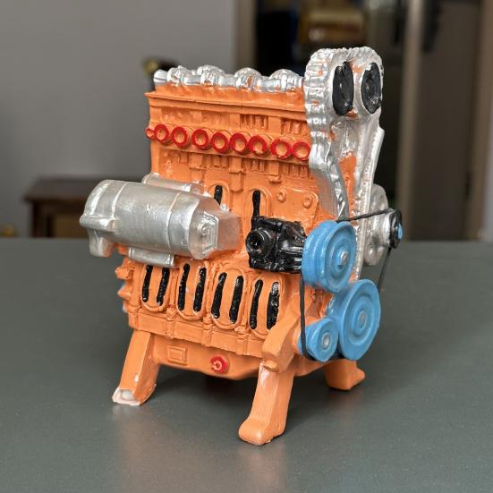 V8 Car Engine Model Realistic Resin 8-Cylinder Auto Engine Decoration Home Office Desktop Ornament Kids Science Learning Educational Toy