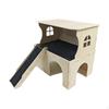 Wooden Hamster House Bed Hut Habitats Hiding Playing with Stairs Small Animal Guinea Pig Hideout