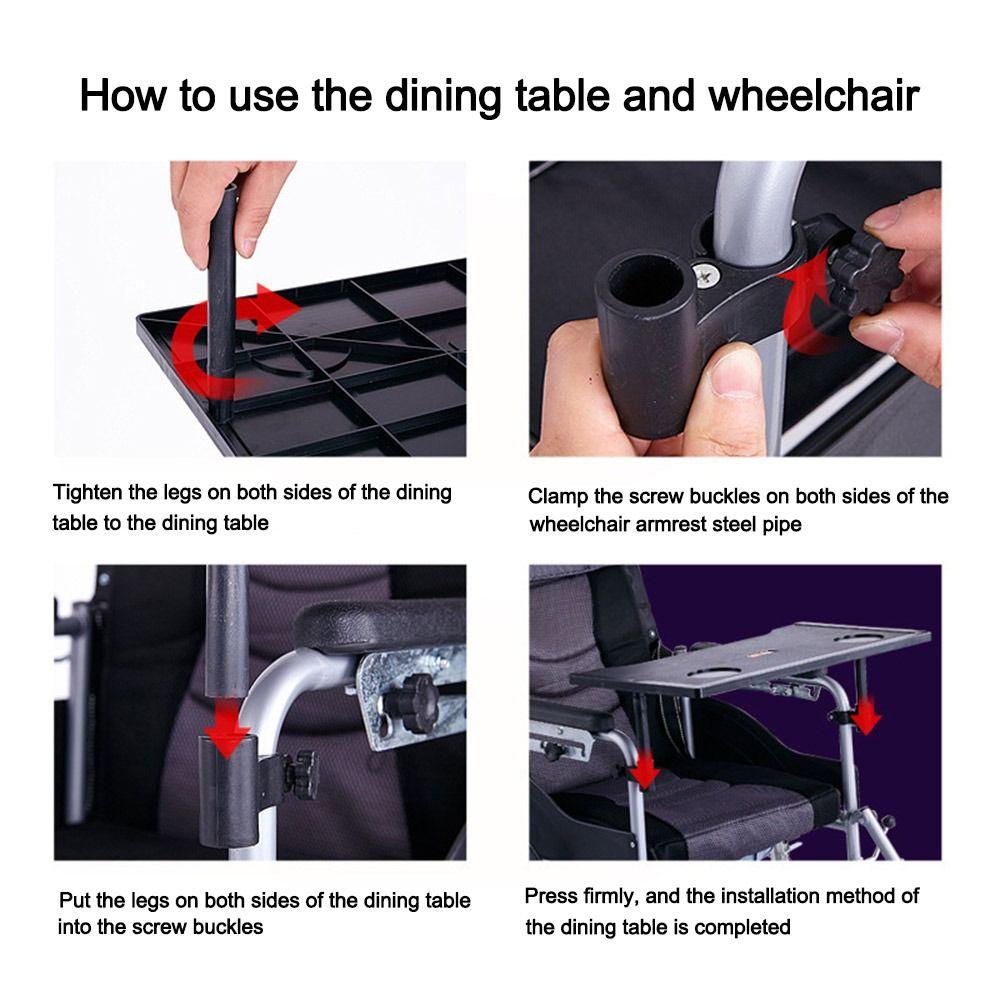 Легкий столик для инвалидной коляски, съемный, простой в установке, обеденный стол для инвалидной коляски, водонепроницаемый, подставка для ног для инвалидной коляски