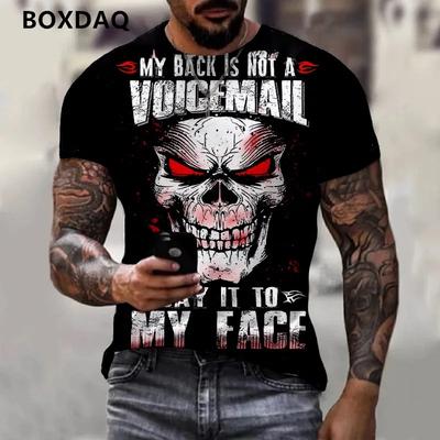 Мужские футболки с 3D принтом скелета в стиле ужасов, футболка с короткими рукавами и круглым вырезом, повседневные топы, футболки 6XL, большие размеры