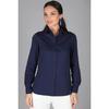 Women Navy Blue Lycra Cotton Long Sleeve Classic Style Blouse High Quality Shirt
