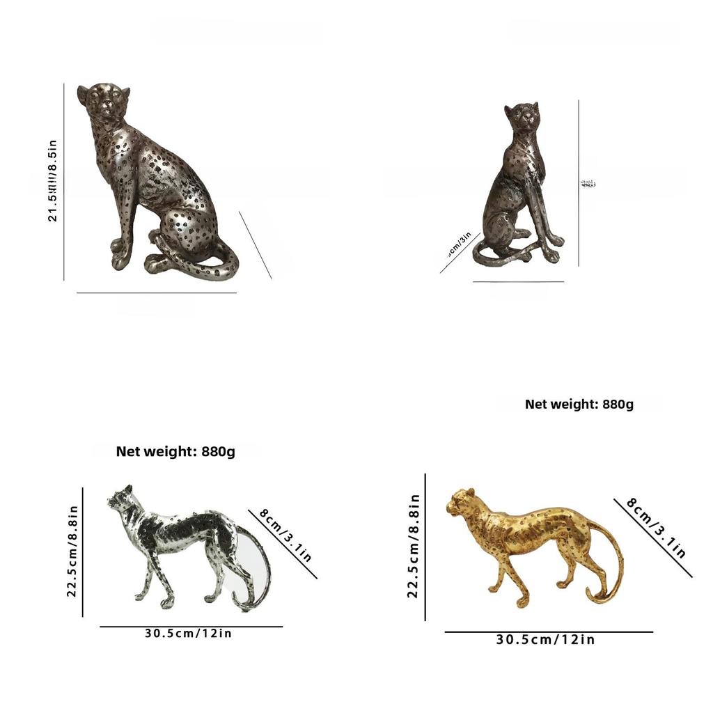 Фигурка Гепарда из смолы с антикварной отделкой для гостиной или рабочего стола