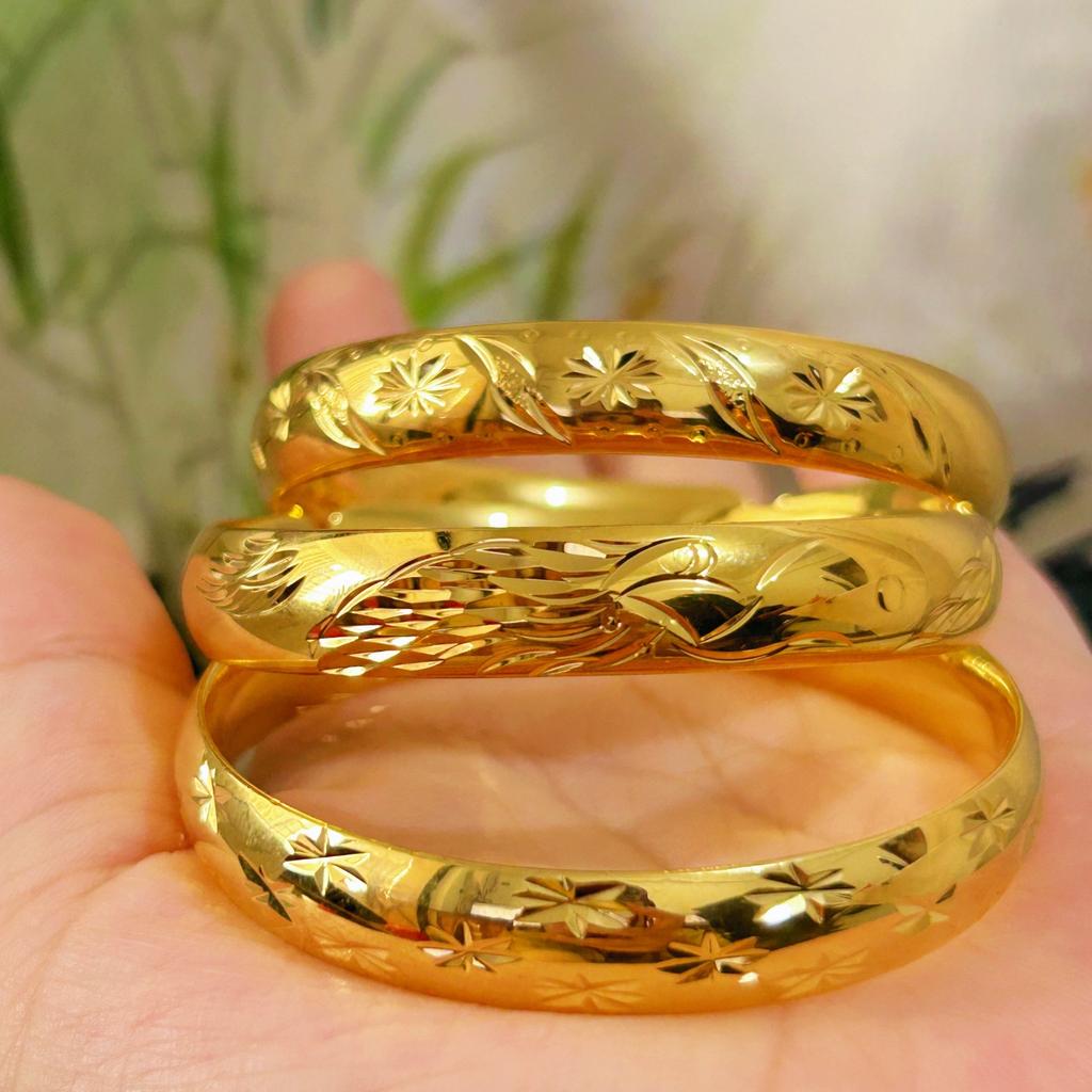 Glossy Glossy Star Open Bracelet Women's Solid Bracelet Dragon and Phoenix Presenting Good Luck