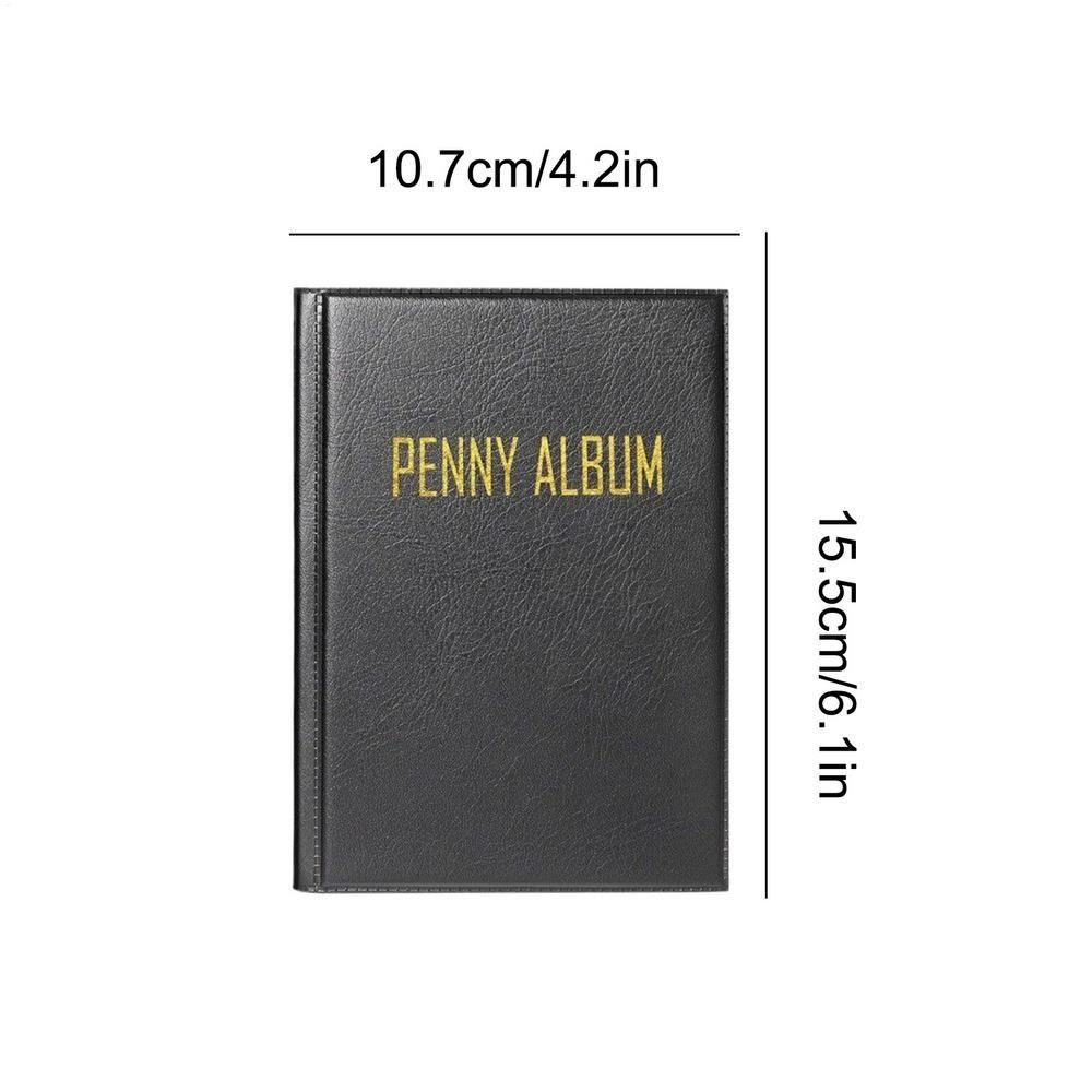 Portable Anti-lost Penny Collection Album Leather 108 Coins Flat Penny Holder Compact Multi-Use Coin Storage Organizer Display