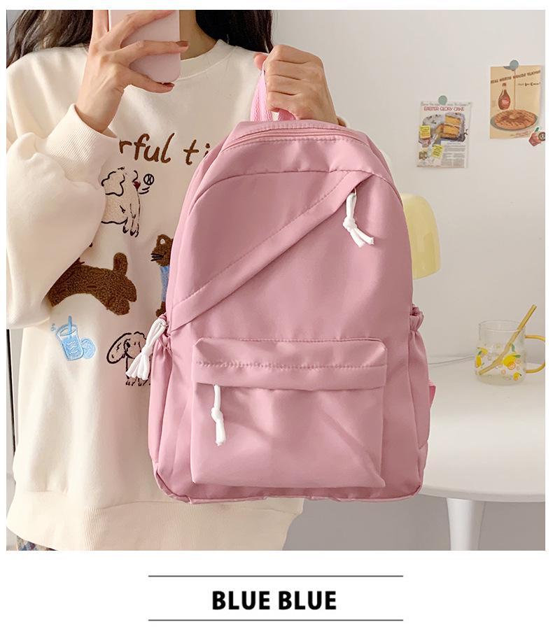 Вместительный однотонный повседневный рюкзак - Модный двойной рюкзак для студентов и путешествий