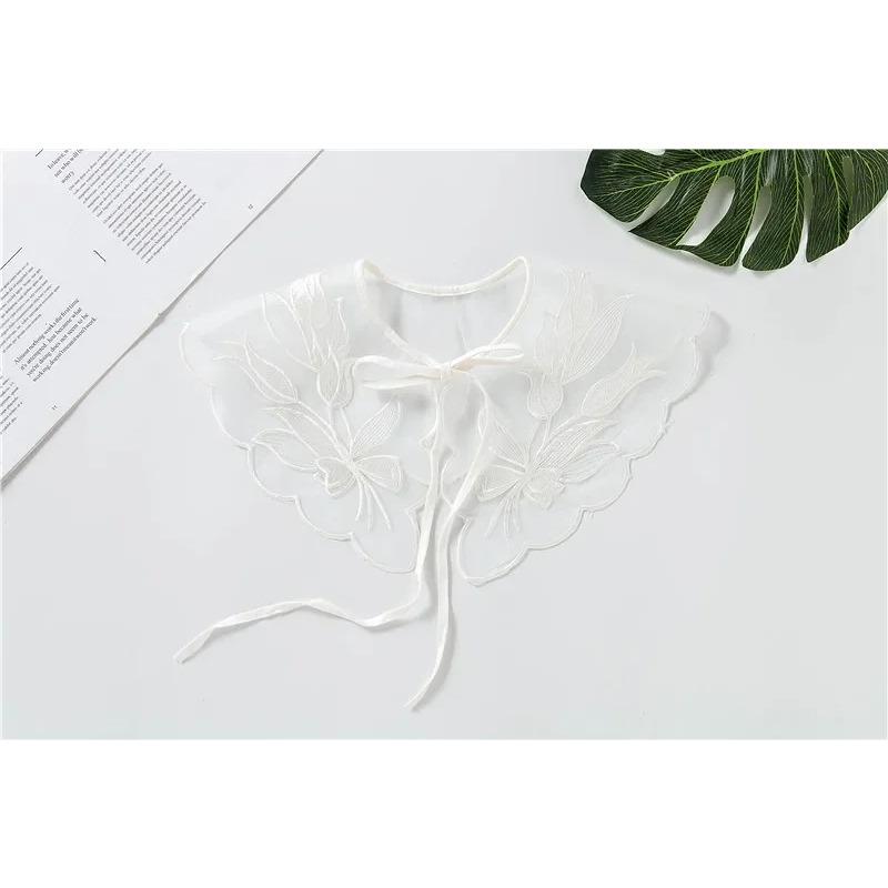 Women Fake Collar Detachable Shirt Lapel Necklace Ladies False Collar Blouse Top Faux Col Half-Shirt Clothes Accessories