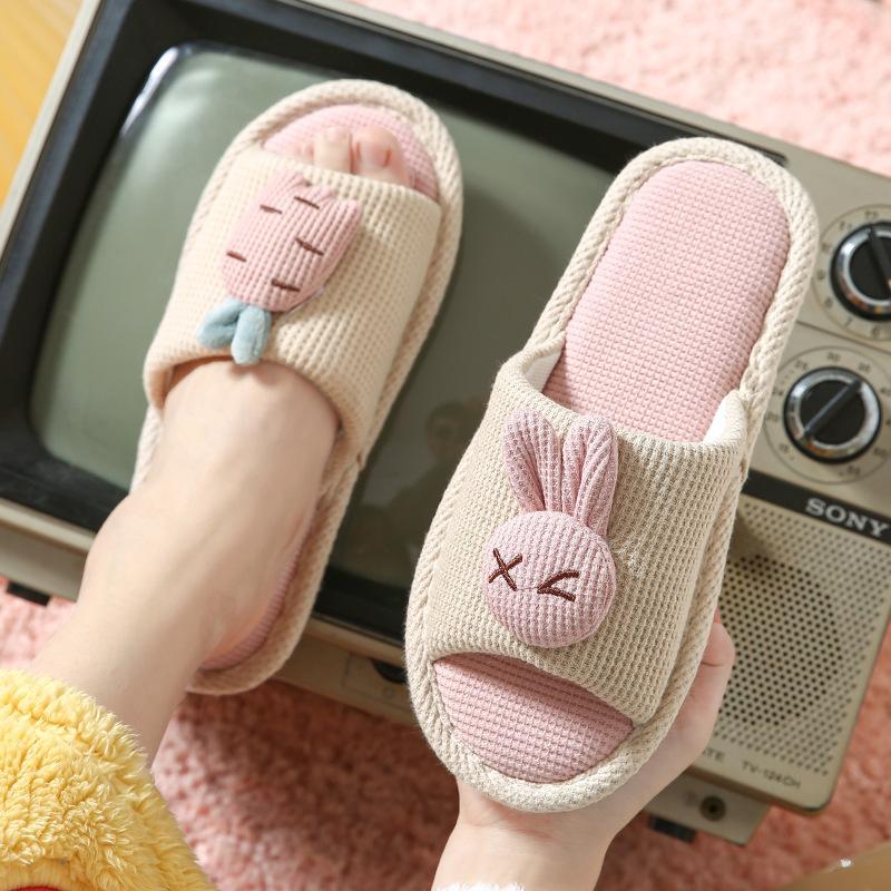 Cartoon Carrot Rabbit Slippers Indoor Non Slip Floor Couple Shoes Men and Women