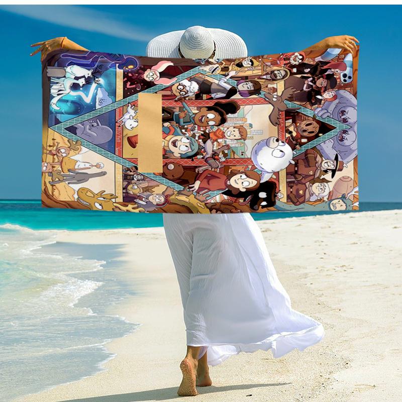 Ultra-Soft Beach Towel with Hilda Theme,Ideal for Pool - Camping, Diving - Perfect Travel Essential, Vibrant Beach Towel.