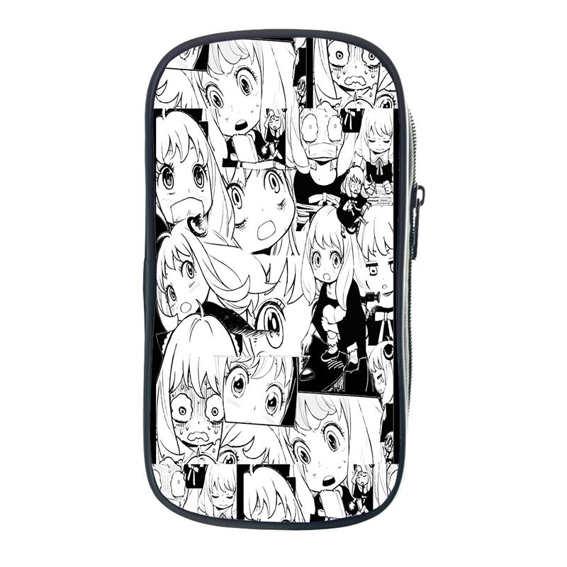 Семейный портативный пенал Spy X с героями мультфильмов Anya Forger, детская канцелярская сумка, большая вместительная сумка для хранения, школьная сумка-карандаш