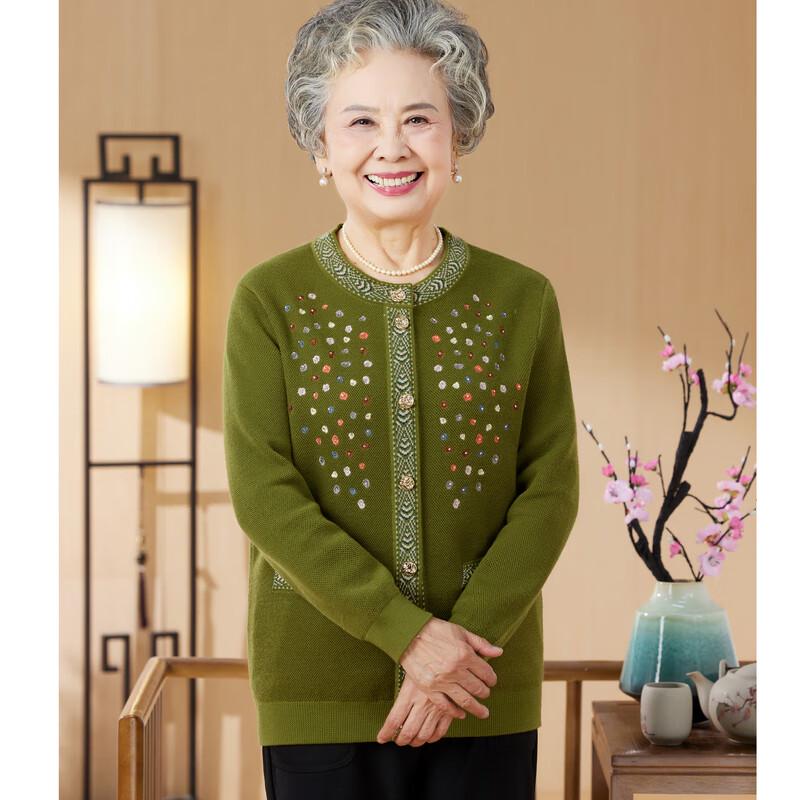 Вязаный кардиган с длинным рукавом для пожилых женщин