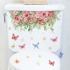 Colorful Flower Butterfly Toilet Sticker Removable Self-adhesive Waterproof PVC Living Room Bathroom Wall Art Floral Toilet