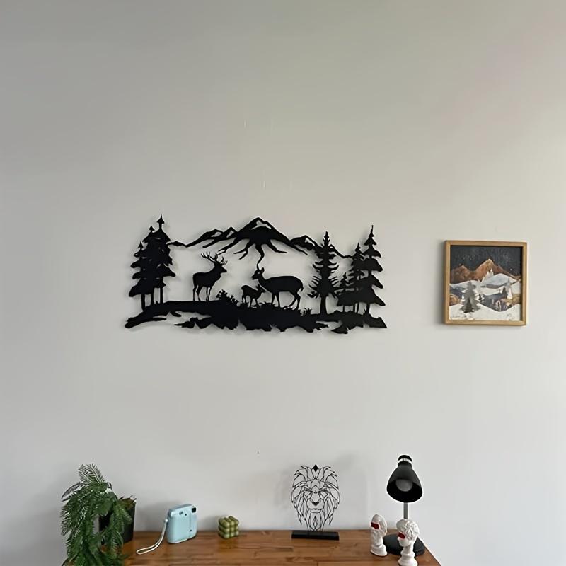 Металлический настенный декор, лазерная резка, знаки оленя или медведя для декора домика, декор для охоты