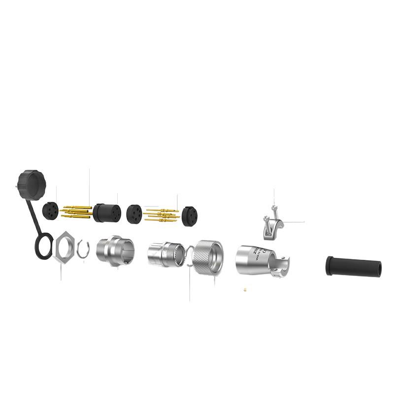 WS16 Aviation Plug Connector: Male & Female, 2-10 Pin Options, with Cable Four-Core Socket.