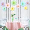 9Pcs/Set Floral Pom Poms Wall Hanging Banner Pink Paper Fans  Birthday Baby Wedding Party Decoration
