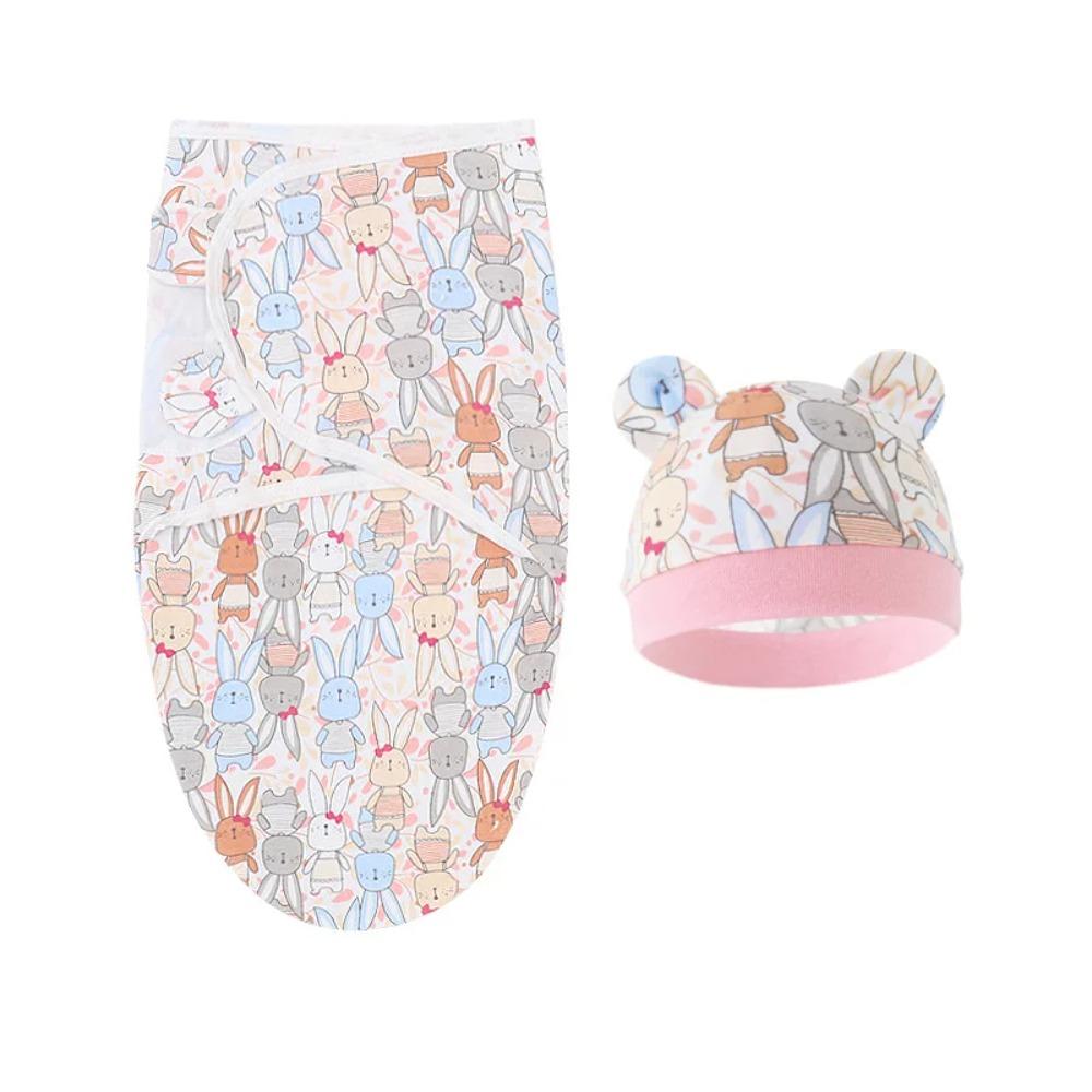 Мультяшный принт детское одеяло шапочка комплект хлопковый спальный мешок для новорожденных пеленки для младенцев