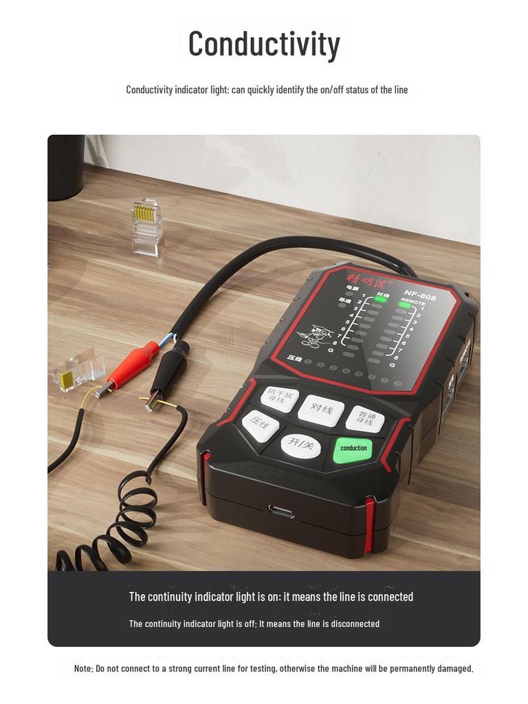 Сетевой тестер NF-808: Интеллектуальный искатель линии мыши, детектор кабеля с технологией POE и защитой от помех.