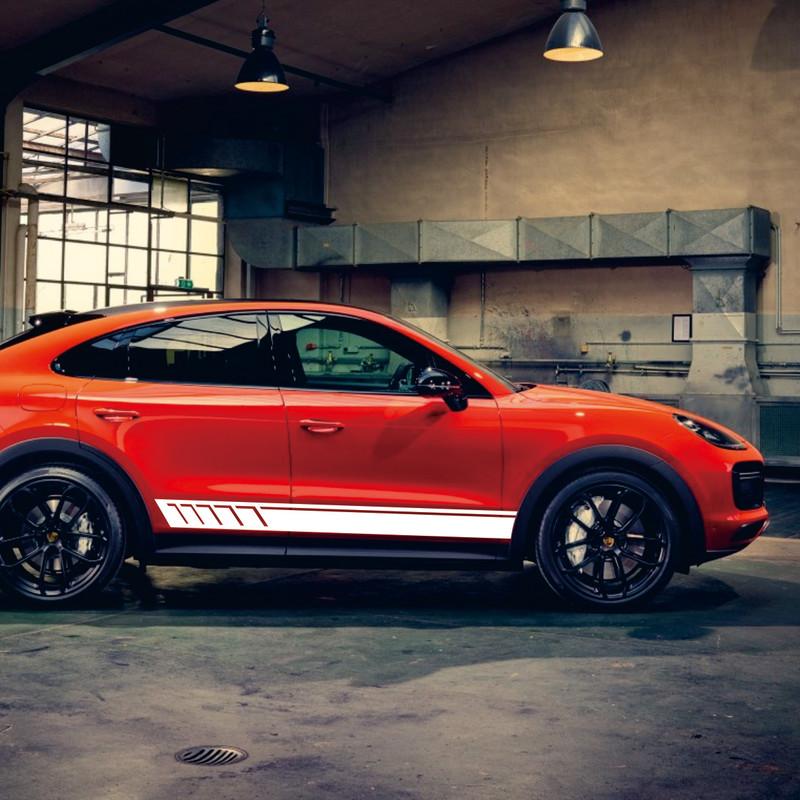 Car Side Skirt Body Under Strips Decal Stickers Vinyl Door Side Stickers for Porsche Cayenne Car Styling Accessories