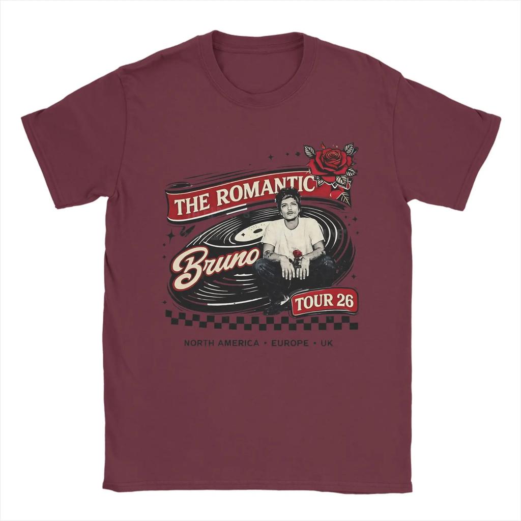 Unisexs Tshirt Bruno Mars The Rounisextic Tour 2026 Casual Cotton Tee Shirt Short Sleeve T Shirt Round Collar Clothes Gift Idea