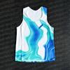 Wave Striped Running Vest, Breathable Mesh Sports Sleeveless Shirt, Gym Fitness Marathon Quick Drying Training Family Vest
