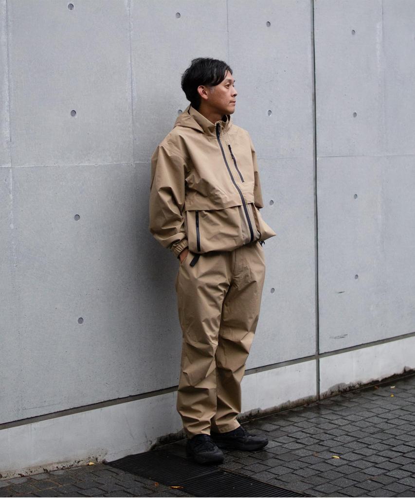 Snow Peak SYMPATEX Hybrid Rain Jacket and Large JK-25SU701, Men's Women's, Beige,