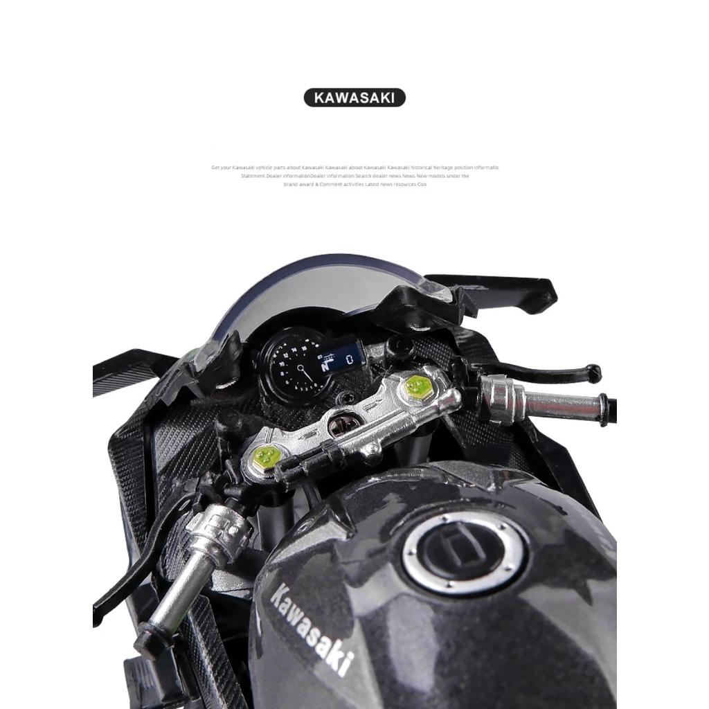 1/12 Kawasaki Ninja H2R Alloy Racing Cross-country Motorcycle Model Simulation Toy Street Motorcycle Model Collection Kids Gifts