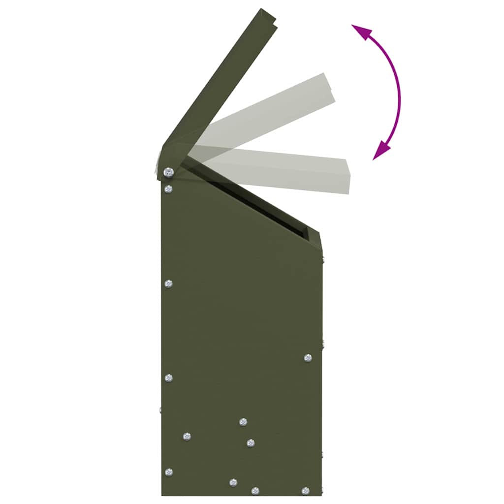 Chicken Feeder Olive Green 21 x 16 x 33 cm Cold Rolled Steel