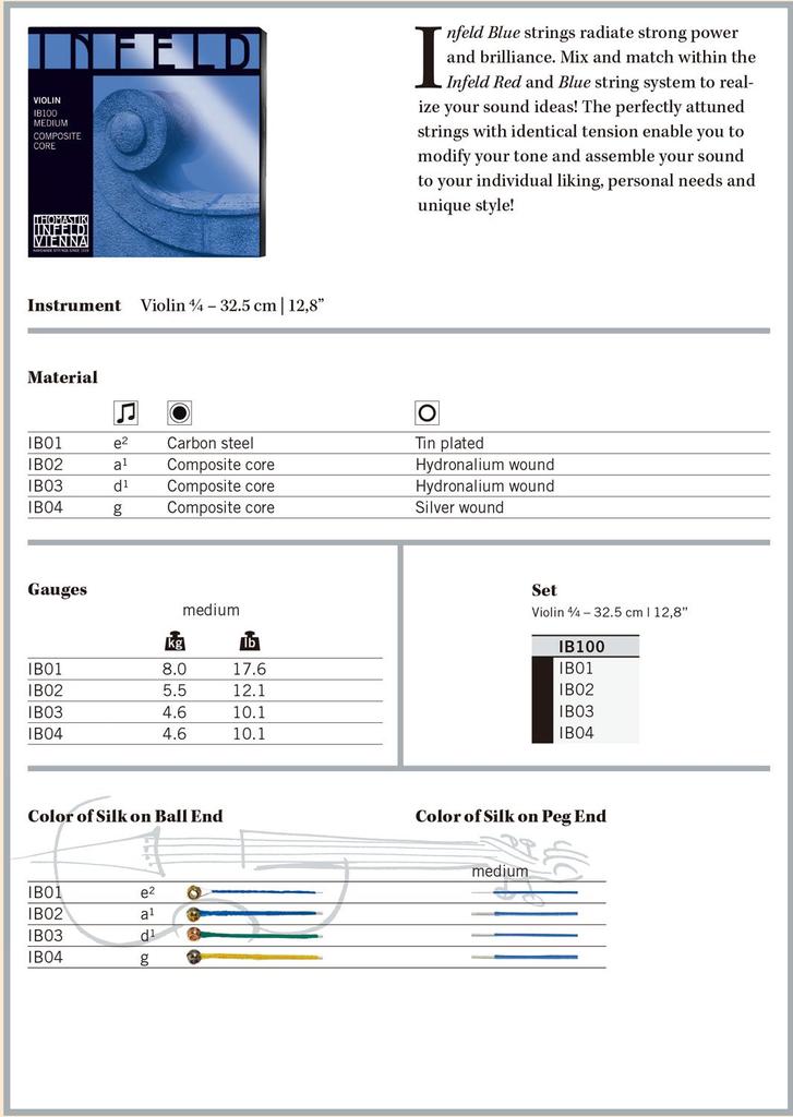 INFELD BLUE Violin String Set 4/4
