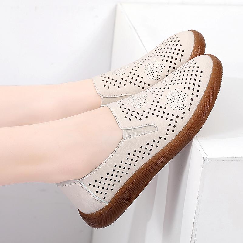 Женские мокасины кожаные туфли для вождения удобные туфли на плоской подошве повседневные туфли медсестры для ходьбы минималистичные летние туфли без застежек для женщин