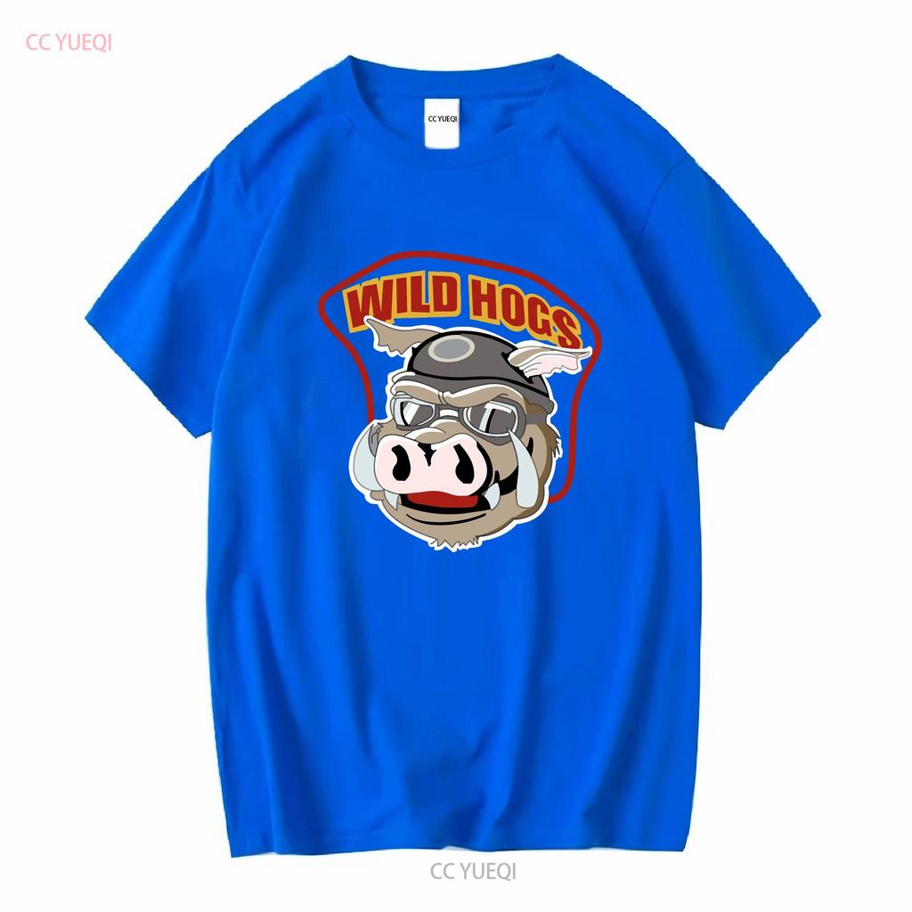 Новая футболка с логотипом Wild Hogs Активная футболка Американская Забавная Размер S 5xl с длинным или коротким рукавом винтажная Стирка Удобная Немного универсальная