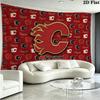 Calgary Flames Logo Wall Tapestry Aesthetic Wall Hanging Printed Fabric Blanket Decorative Tapestries for Bedroom Living Room Home Decor