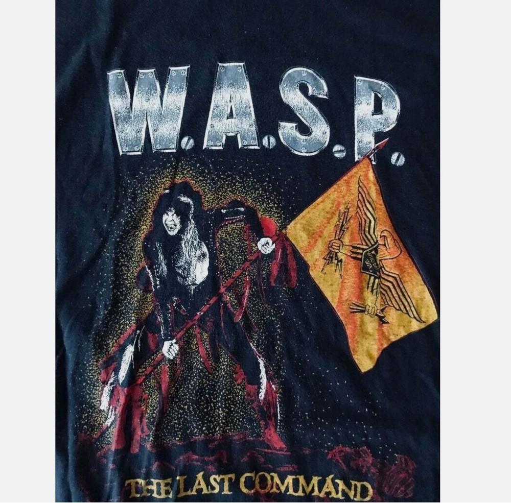 Винтажная футболка WASP 1985 года, хлопковая, черная, унисекс, все размеры