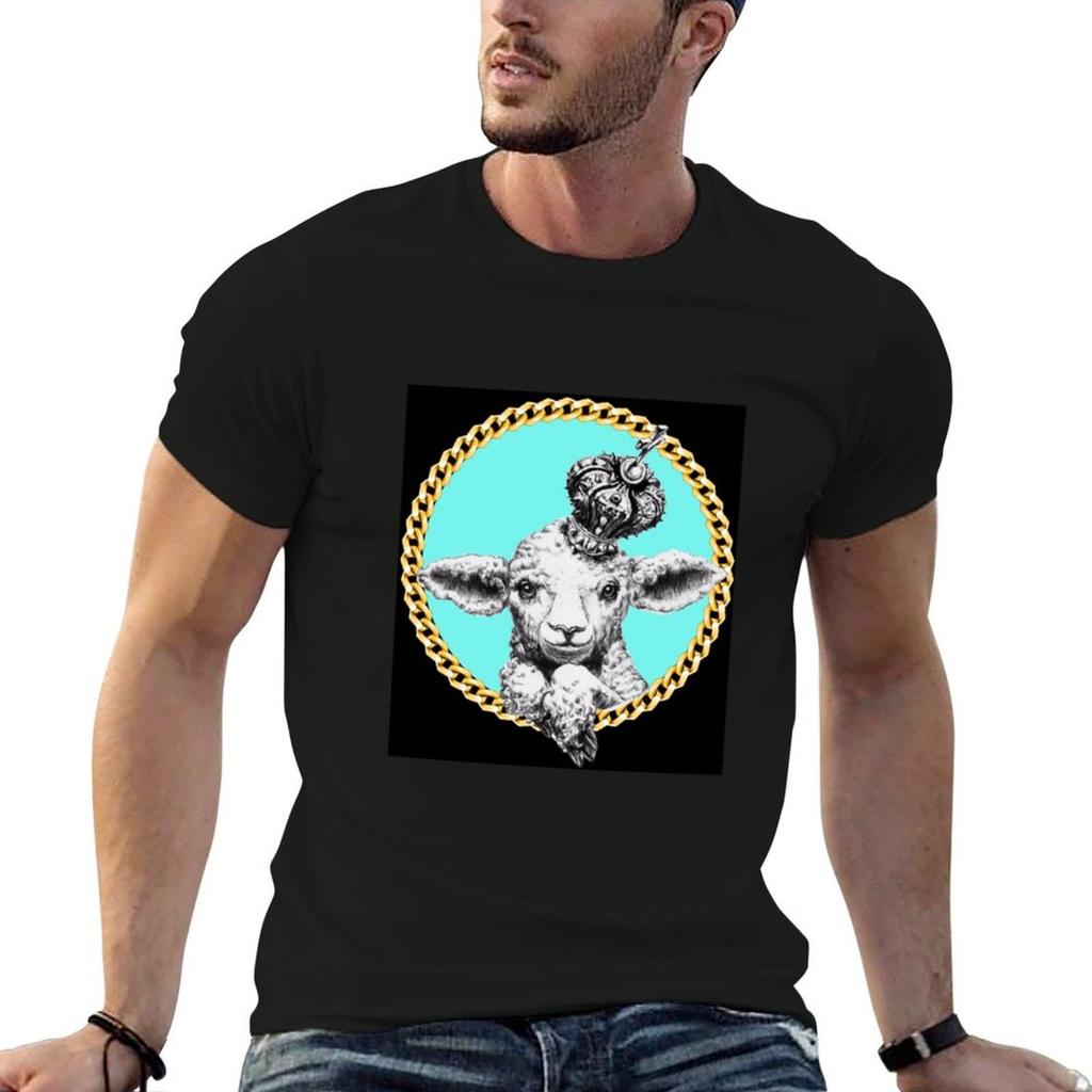 Lamb with Crown Cross TShirt Unisex graphic t shirt anime t shirts oversize cotton tshirt Tshirt