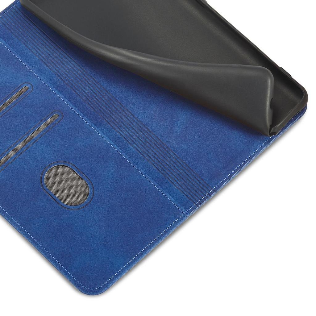 Premium Magnetic Wallet Case for Samsung Galaxy S23 Ultra - Blue Stand Flip Cover