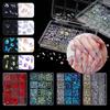 1Box 3D Nails Charm Mixed Size Glass Nails Stones with Flatback Rhinestones Crafts Nails Art for Nails Enthusiasts