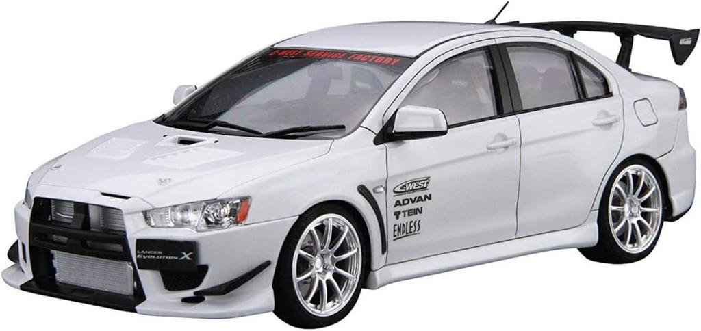 Aoshima Bunka Kyozaisha The Tuned Car Series Mitsubishi CZ4A Lancer Evolution X Plastic Model 1/24 No.19 C-WEST '07 (Car)