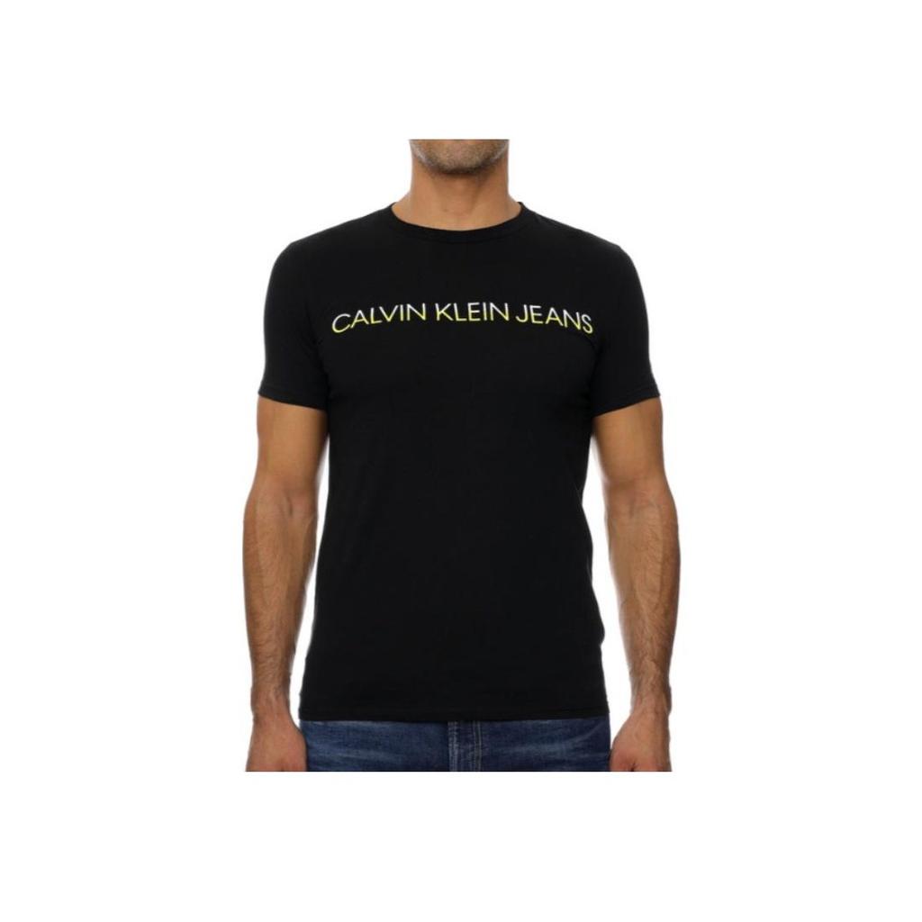 Calvin Klein Футболка с коротким рукавом и градиентным логотипом, с круглым вырезом, черная, для мужчин J30J318203-BEH