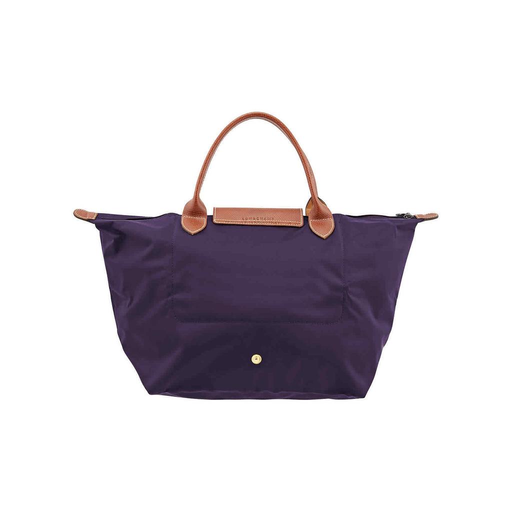Longchamp Сумка-тоут Le Pliage Original из кожи и канваса, средняя, женская, цвет Черничный 1623089645