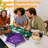 Шестиугольный лоток для игральных костей с застежкой-пряжкой Мягкая внутренняя подкладка Легко моется Многоцелевой органайзер для хранения Настольная игра Лоток для игральных костей Аксессуары
