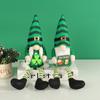 St.Patrick's Day Gnome Plush Elf Decoration Mr and Mrs Green Buffalo Check Plaid Handmake Scandinavian Tomte Home Table Ornament