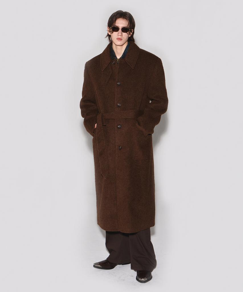 Wesleyhyuston Monterra Handmade Wool Balmacaan Coat Brown