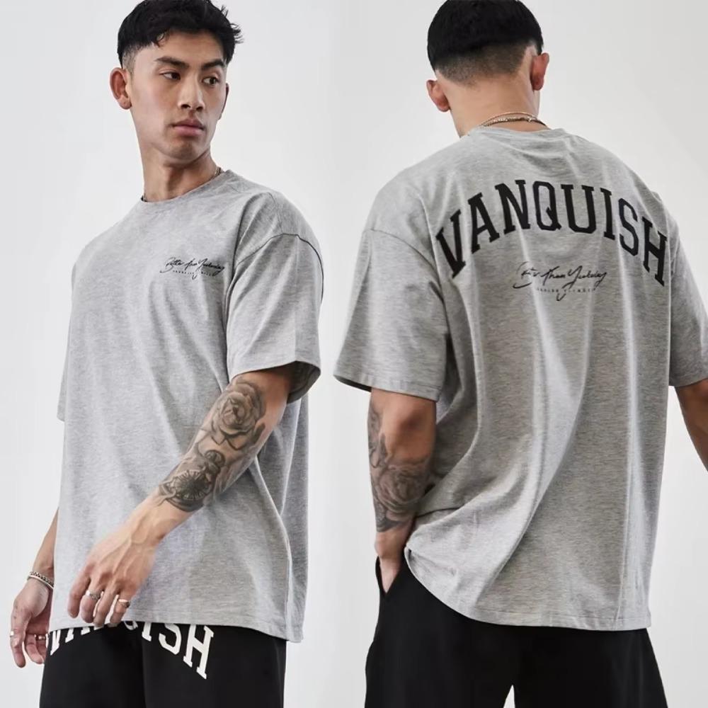Летняя мужская мода хлопковая футболка Vanquish топы футболки мужская повседневная одежда Y2K с круглым вырезом женская с коротким рукавом уличная одежда Harajuku