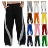 Men's Looped Sweatpants, Color-blocked Line Casual Pants, Men's Loose Pants