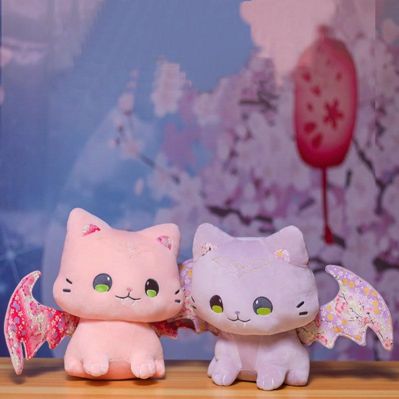 Милое розовое японское кимоно с вишневым цветом, стиль летающих крыльев, летучая мышь, плюшевая игрушка, мягкие летучие мыши, плюшевые игрушки для детей, подарок на день рождения