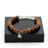 Stones and Minerals. Brazilian Topaz Bracelet + 8 Mm Wooden Beads. Made In France.