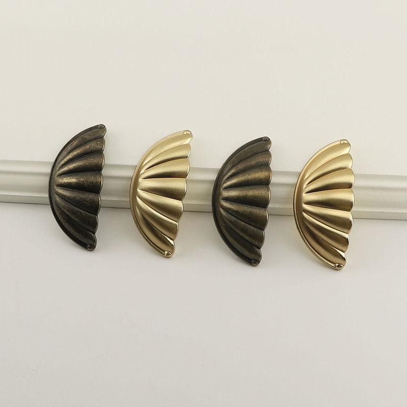 1PC Hardware Antique Brass Shell Knob Cabinet Pulls Cupboard Door Handle Home Decor Desk Drawer