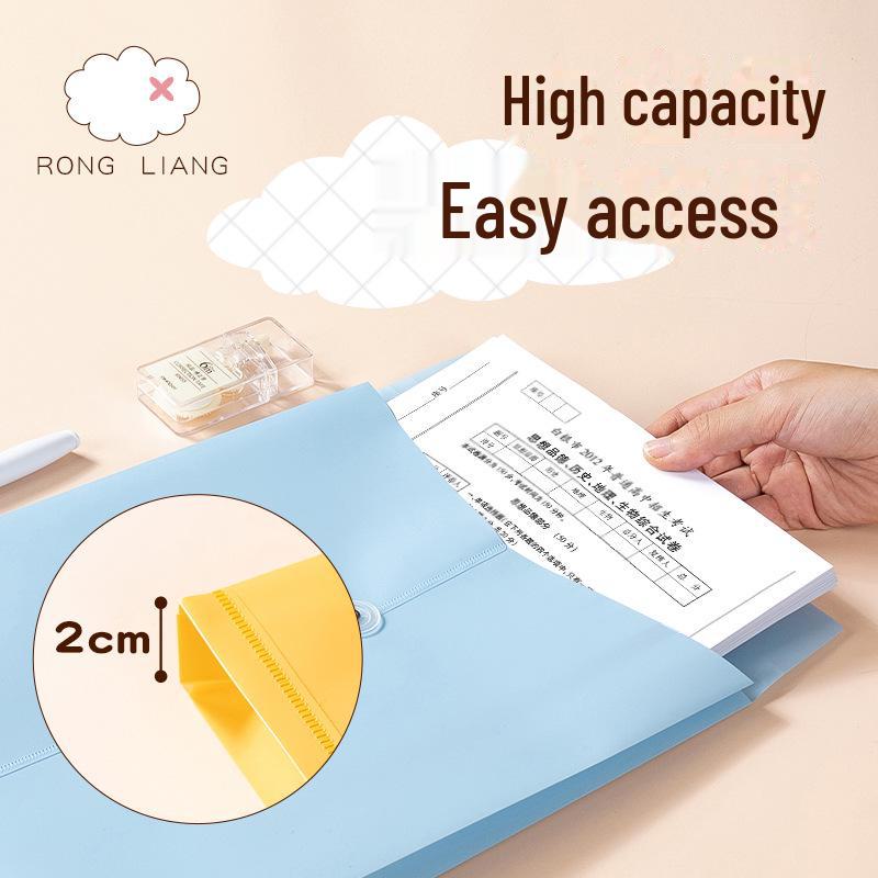 A4 Large Capacity File Bag - Colorful, Custom-made, Office PP Document and Policy Organizer.