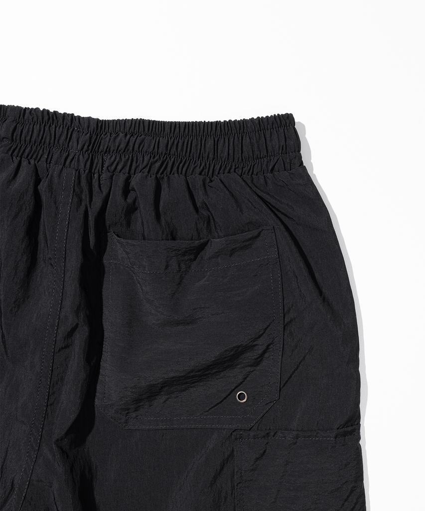 MASSNOUN D-Ring Nylon Cargo Shorts Mstsp004-Bk