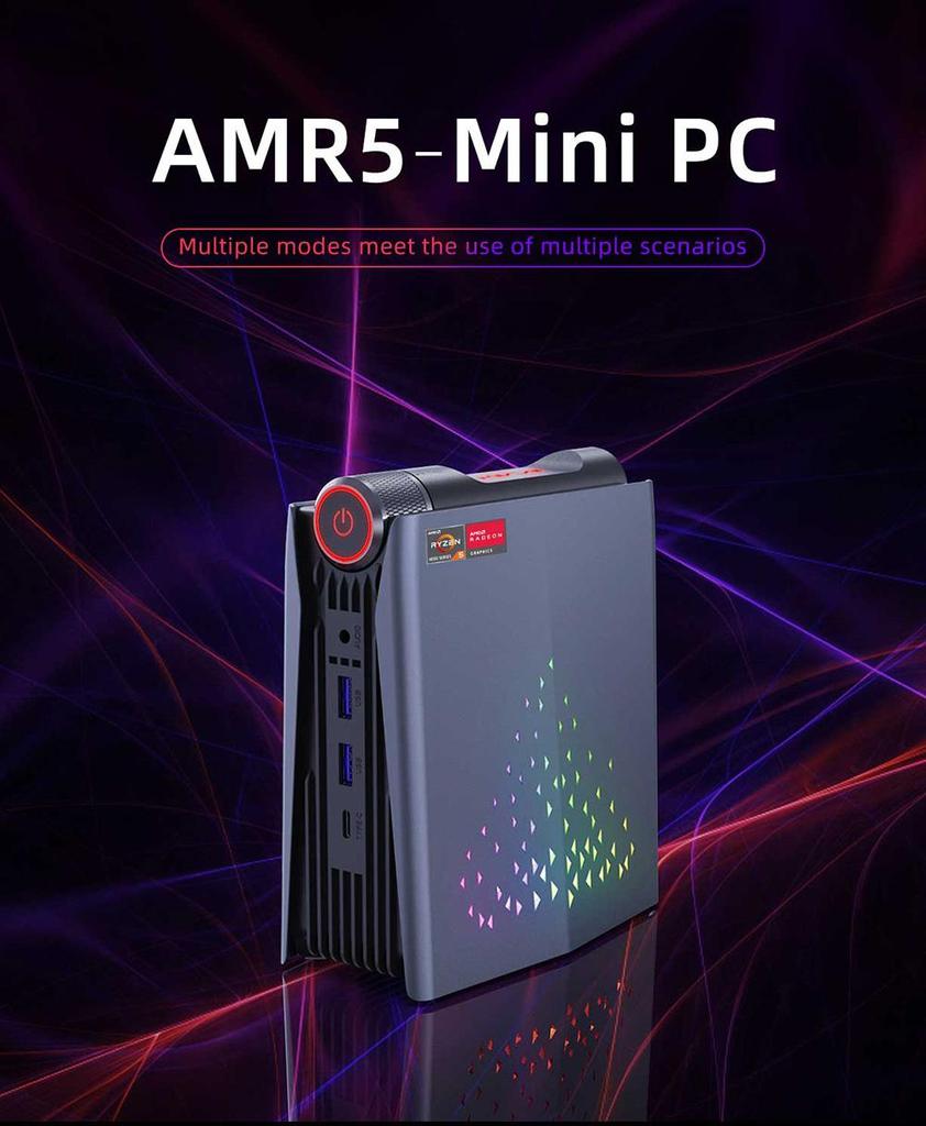 Восстановленный мини-ПК OUVIS AMR5, AMD Ryzen 5 5800U 8 ядер до 4,4 ГГц, 16 ГБ ОЗУ 512 ГБ SSD, HDMI+DP+Type-C Тройной дисплей, WiFi 5 Bluetooth 5.0